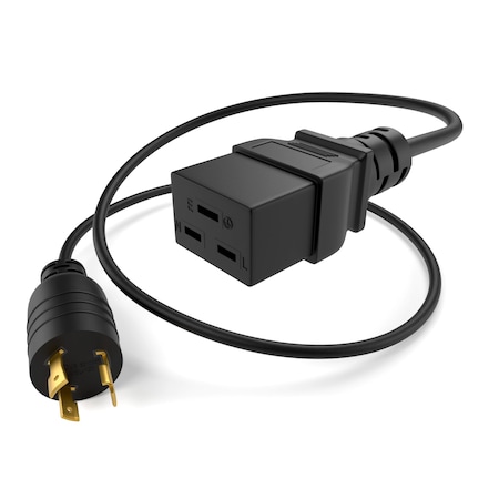 UNIRISE USA Power Cord C19-C20 Sjt 250V 15Amp Black PWCD-L620PC19-20A-15F-BLK